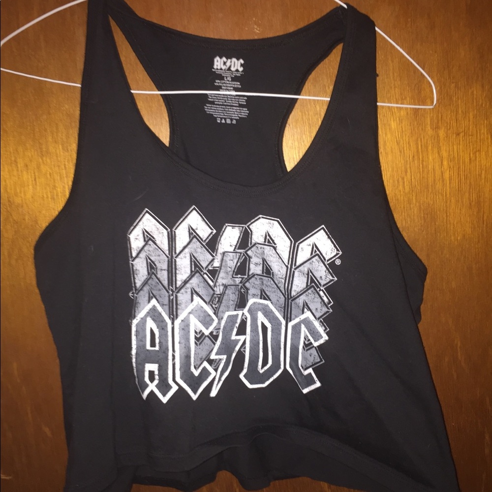 AC/DC band tee tank cropped